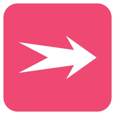 Ok sağ düz vektör simgesi kare