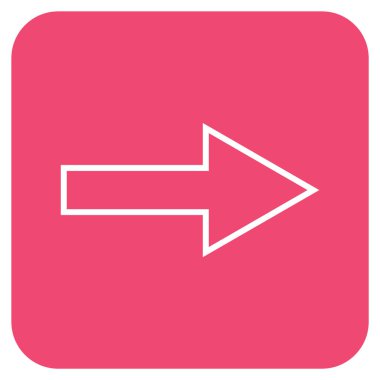 Ok sağ düz vektör simgesi kare