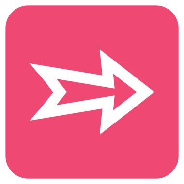 Ok sağ düz vektör simgesi kare