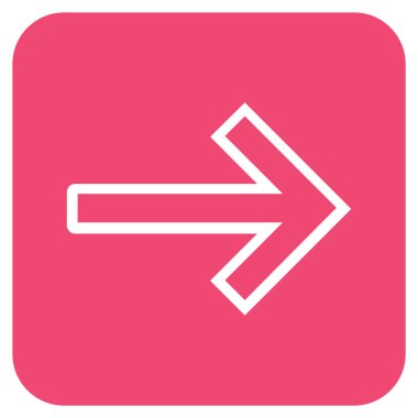 Ok sağ düz vektör simgesi kare