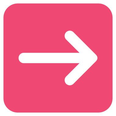 Ok sağ düz vektör simgesi kare