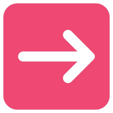 Ok sağ düz vektör simgesi kare