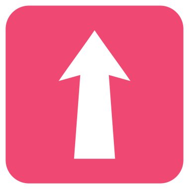 Düz yukarı ok vektör simgesi kare