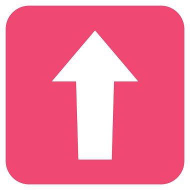 Düz yukarı ok vektör simgesi kare