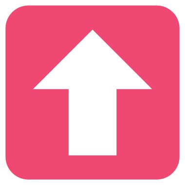 Düz yukarı ok vektör simgesi kare