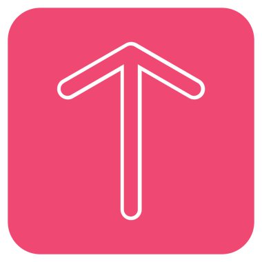 Düz yukarı ok vektör simgesi kare