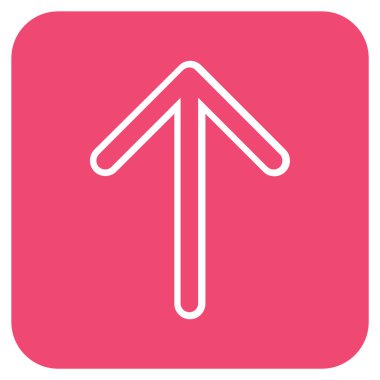 Düz yukarı ok vektör simgesi kare