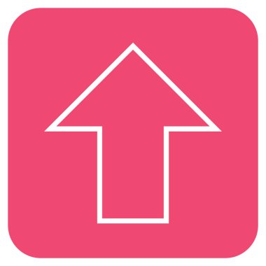 Düz yukarı ok vektör simgesi kare