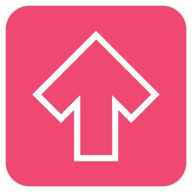 Düz yukarı ok vektör simgesi kare