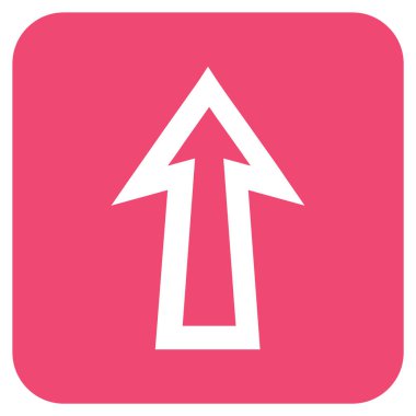 Düz yukarı ok vektör simgesi kare