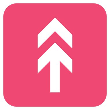 Düz yukarı ok vektör simgesi kare