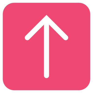 Düz yukarı ok vektör simgesi kare