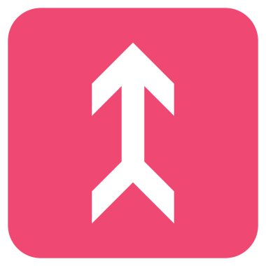 Düz yukarı ok vektör simgesi kare