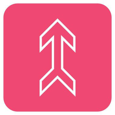 Düz yukarı ok vektör simgesi kare