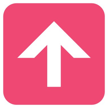 Düz yukarı ok vektör simgesi kare