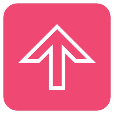 Düz yukarı ok vektör simgesi kare