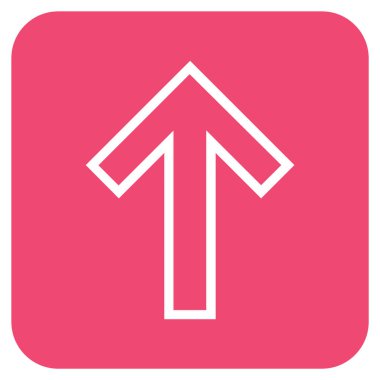 Düz yukarı ok vektör simgesi kare