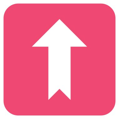 Düz yukarı ok vektör simgesi kare