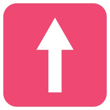 Düz yukarı ok vektör simgesi kare