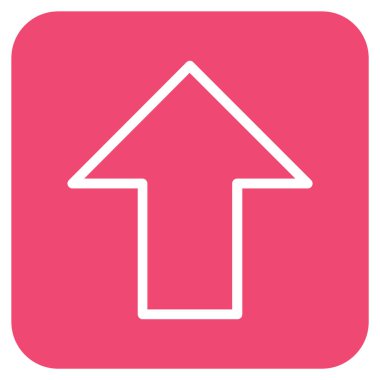 Düz yukarı ok vektör simgesi kare