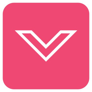 Vektör simge düz aşağı ok ucu kare