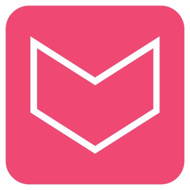 Vektör simge düz aşağı ok ucu kare