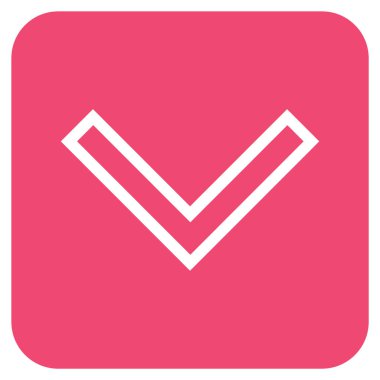 Vektör simge düz aşağı ok ucu kare