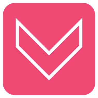 Vektör simge düz aşağı ok ucu kare