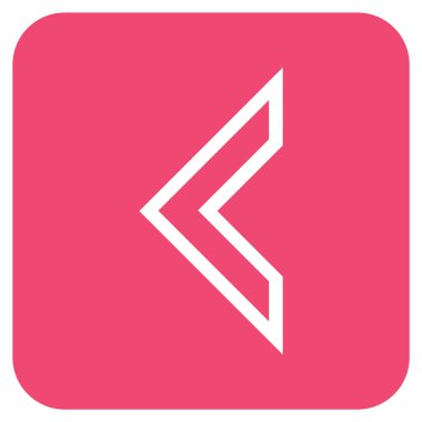 Vektör simge düz sol ok ucu kare