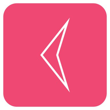 Vektör simge düz sol ok ucu kare