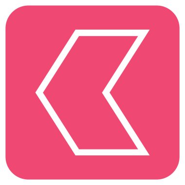 Vektör simge düz sol ok ucu kare