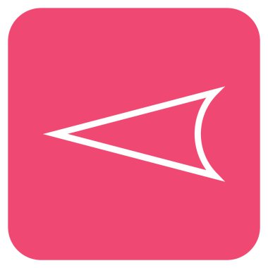 Vektör simge düz sol ok ucu kare