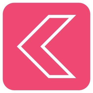 Vektör simge düz sol ok ucu kare