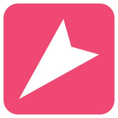 Ok ucu sol aşağı düz kare vektör simgesi