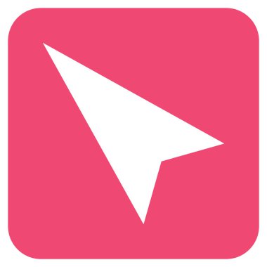 Ok ucu sol yukarı düz kare vektör simgesi