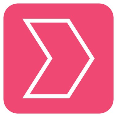 Ok ucu değil düz vektör simgesi kare