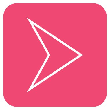 Ok ucu değil düz vektör simgesi kare