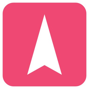 Vektör simge düz yukarı ok ucu kare