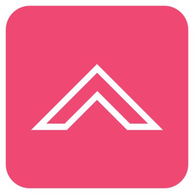 Vektör simge düz yukarı ok ucu kare