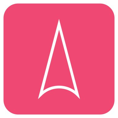 Vektör simge düz yukarı ok ucu kare