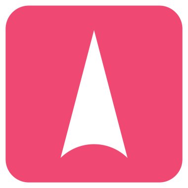 Vektör simge düz yukarı ok ucu kare