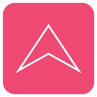 Vektör simge düz yukarı ok ucu kare