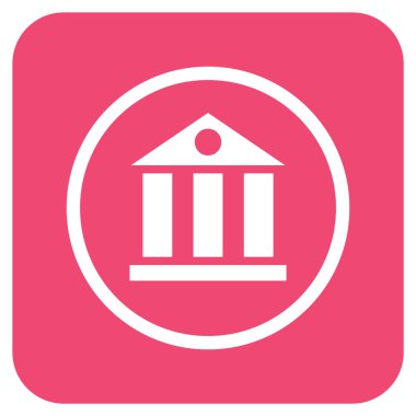 Banka Daire bina vektör simgesi kare