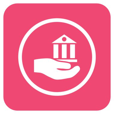 Vektör simge banka hizmet düz kare