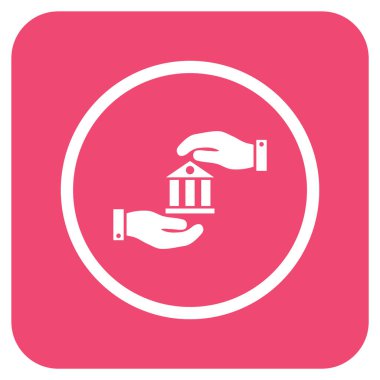 Vektör simge banka hizmet düz kare