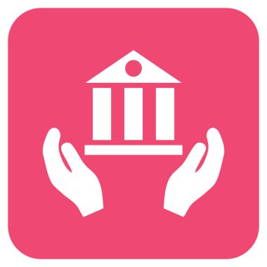 Vektör simge banka hizmet düz kare