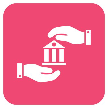 Vektör simge banka hizmet düz kare