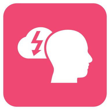 Beyin fırtınası düz kare vektör simgesi