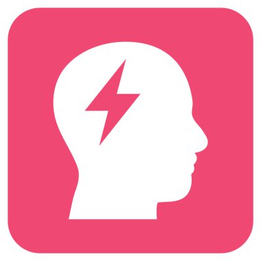 Beyin fırtınası düz kare vektör simgesi