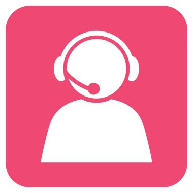 Çağrı Merkezi operatörü düz kare vektör simgesi